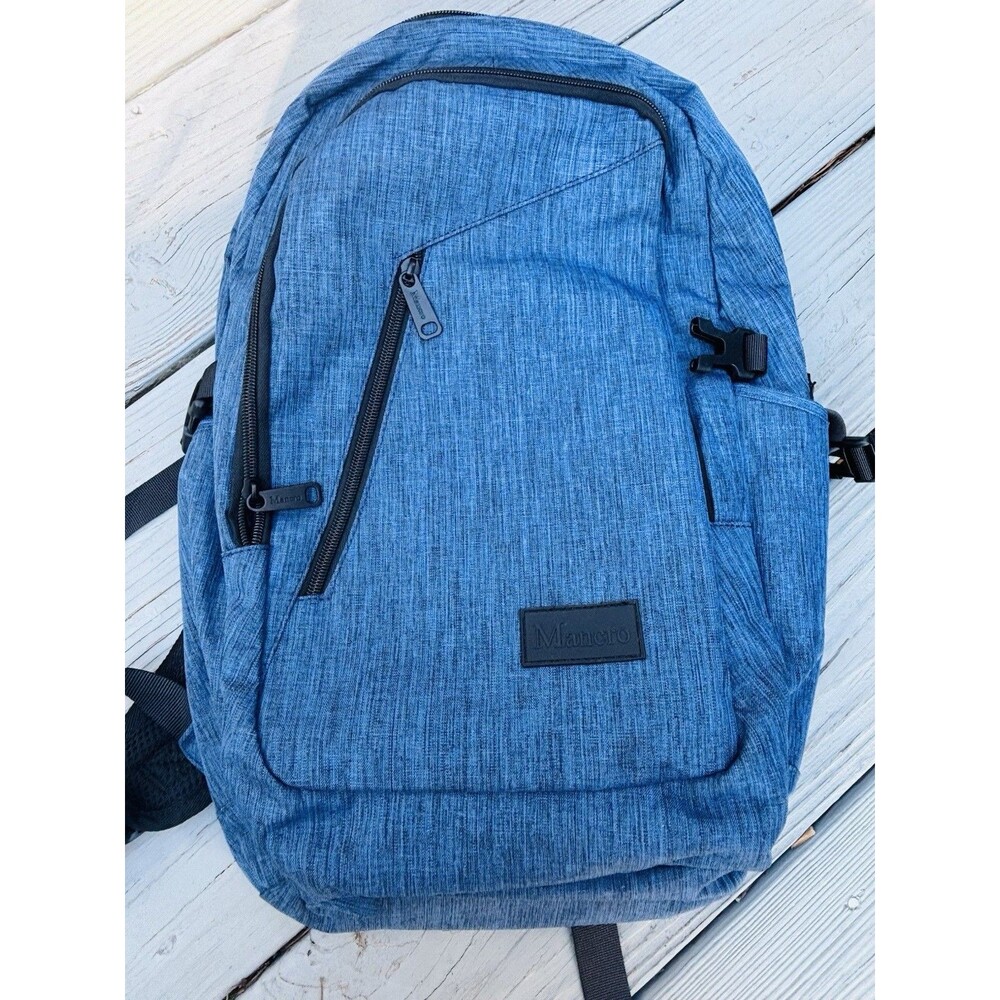 Mancro Blue 17” Laptop Backpack Travel Bookbag College School Bag USB Port